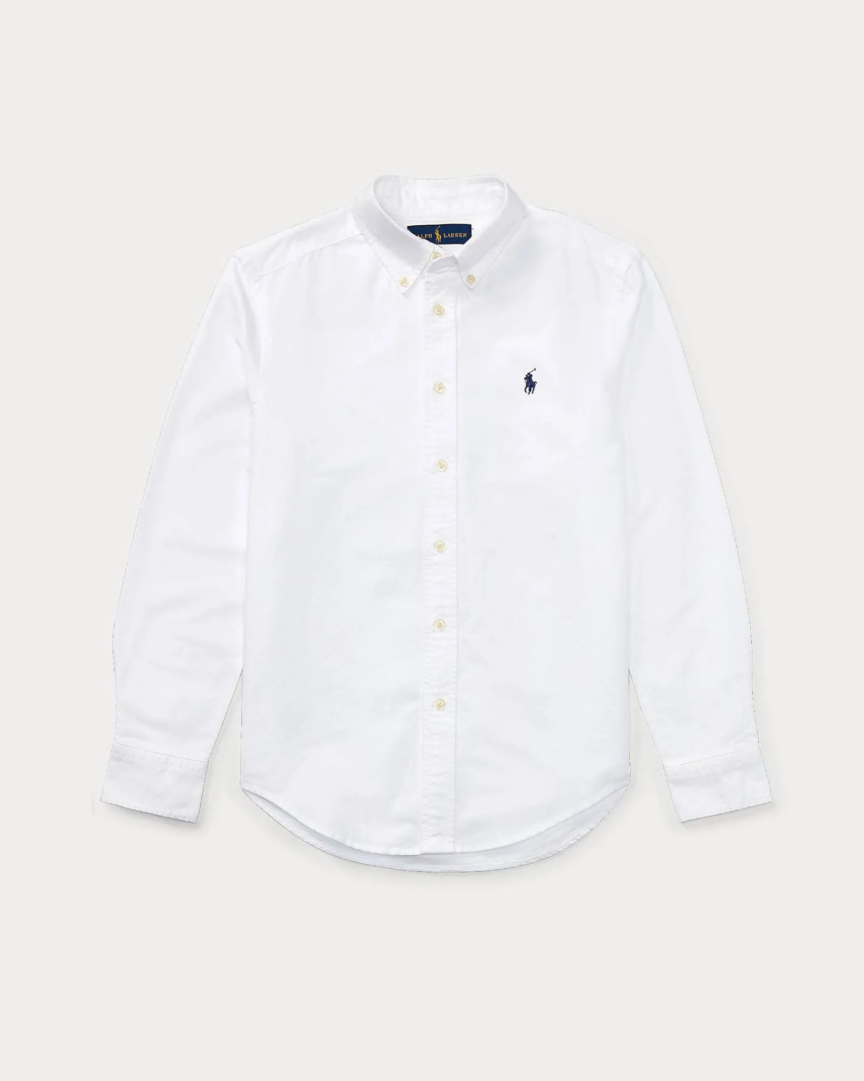 Camicia Polo Ralph Lauren bianca Oxford in cotone con logo pony blu