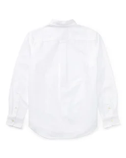 Camicia Polo Ralph Lauren button down bianca in Oxford di cotone con logo pony blu