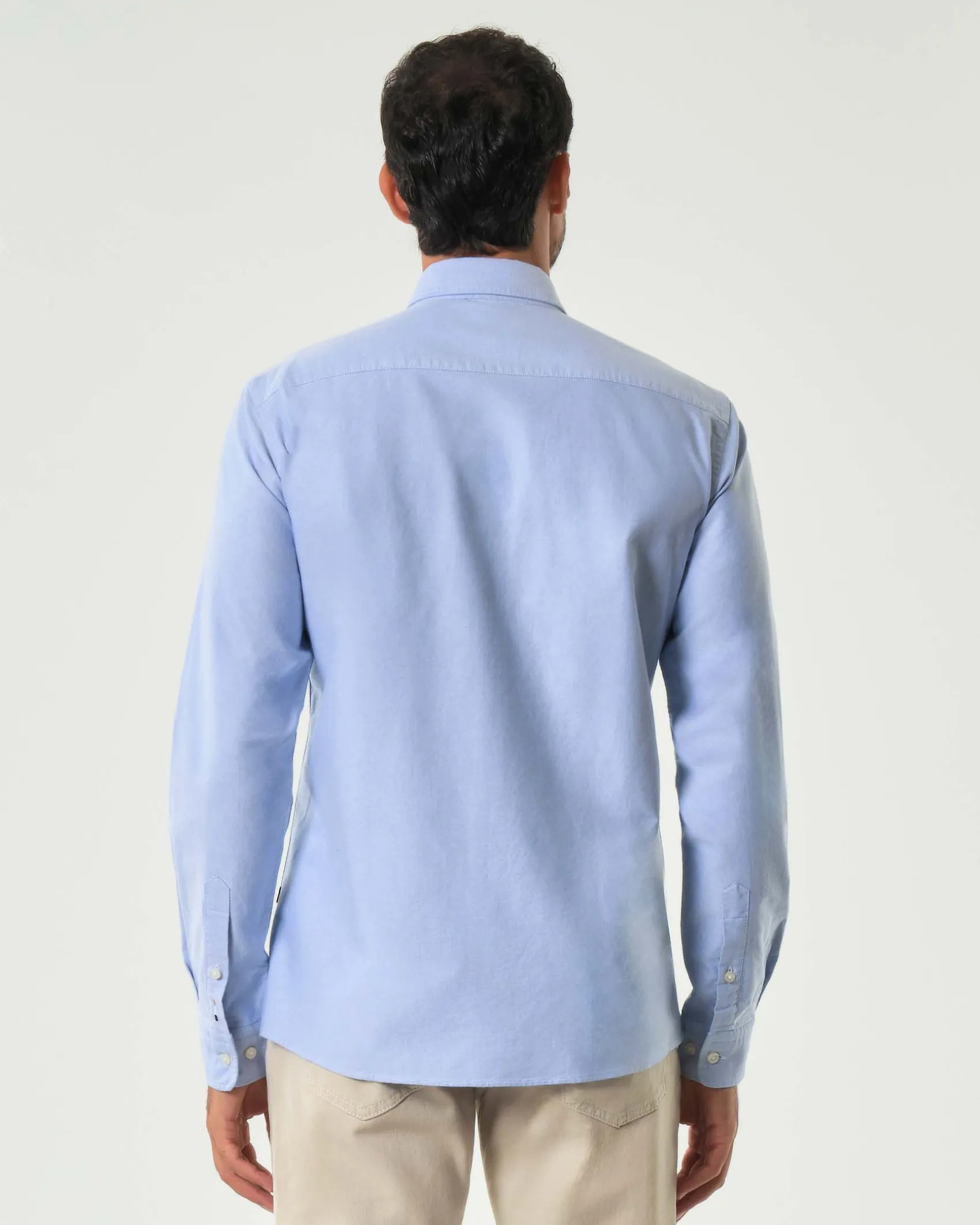 Camicia Roan Boss azzurra in puro Oxford di cotone con colletto button-down