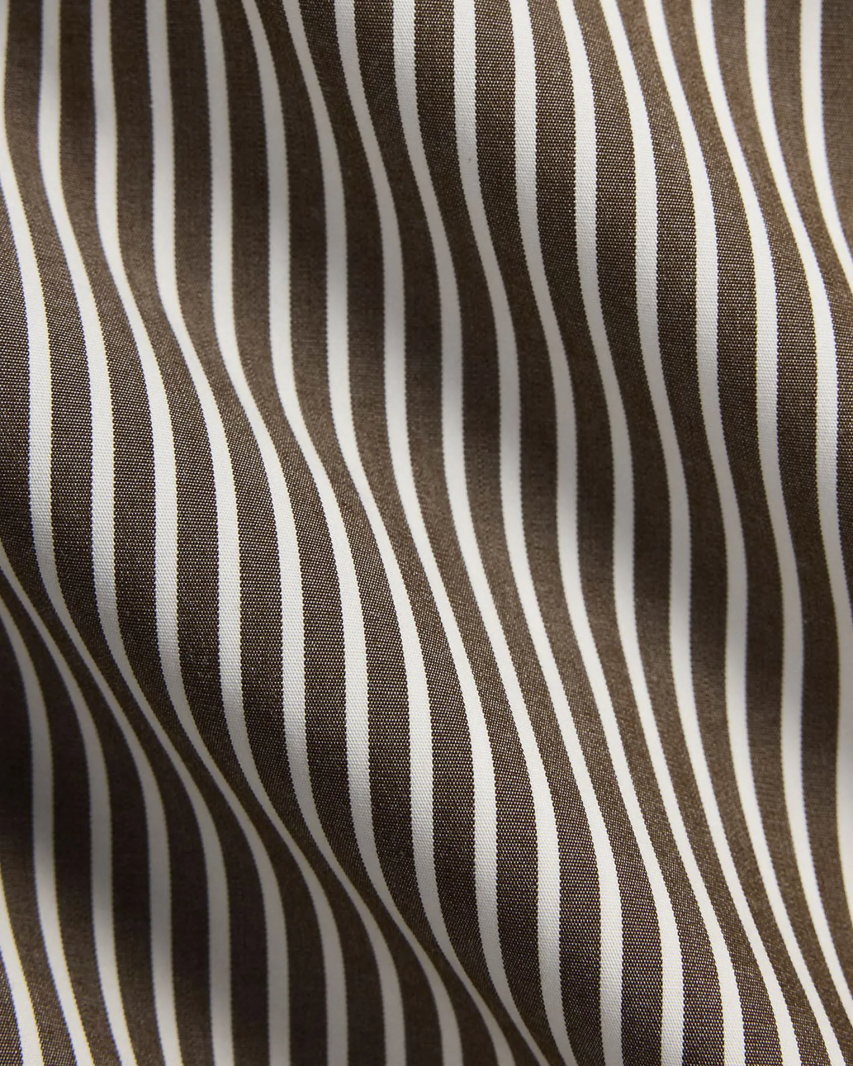 Camicia slim-fit Polo Ralph Lauren a righe bianche e marroni in popeline di cotone stretch con colletto button-down