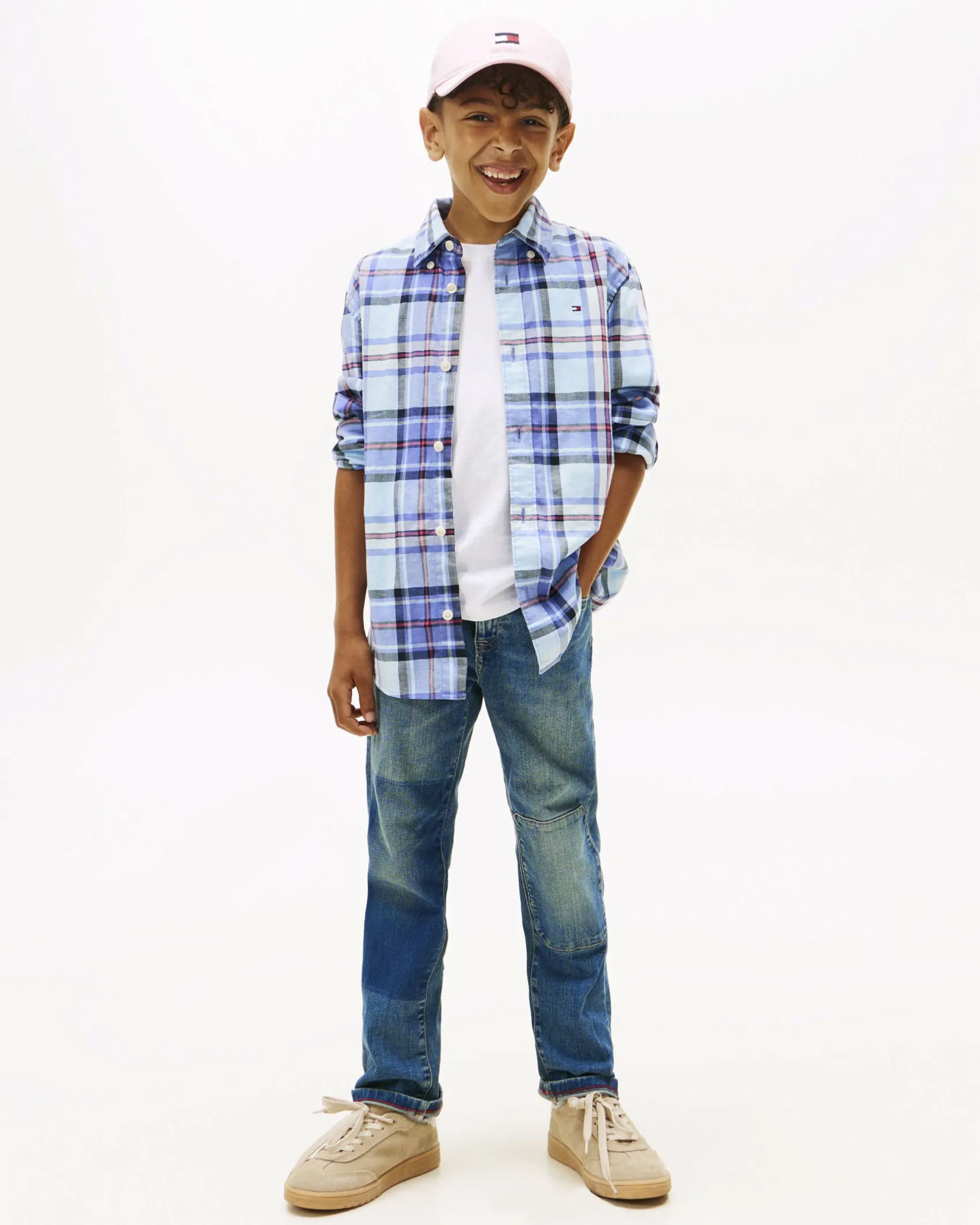 Camicia Tommy Hilfiger in cotone stretch a quadri multicolor