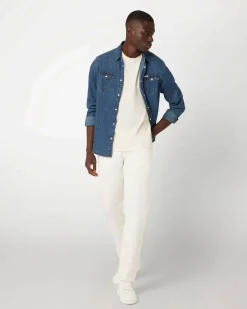 Camicia western Guess in denim di cotone elasticizzato con tasche frontali