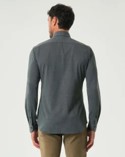 Camicia Xacus verde militare in tessuto tecnico active