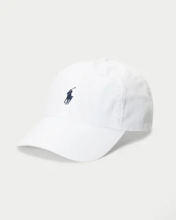 Cappellino bianco in cotone con logo ricamato sul frontino a contrasto di colore
