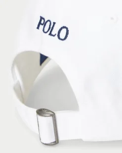 Cappellino bianco in cotone con logo ricamato sul frontino a contrasto di colore