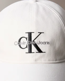 Cappellino Calvin Klein Jeans bianco in cotone con frontino