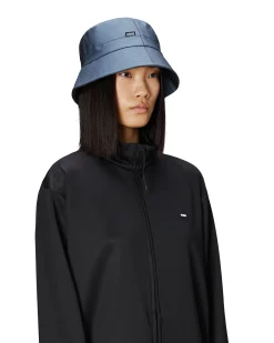 Cappello a pescatore da pioggia Bucket hat color avio effetto metallizzato