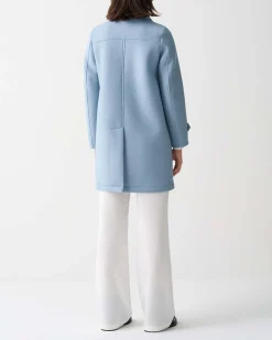 Cappottino azzurro Colmar Originals in panno di misto lana con colletto a camicia