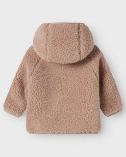 Cappottino teddy Lil'Atelier rosa con cappuccio e maniche lunghe
