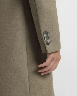 Cappotto Boss Hyde color noce in panno di lana e cashmere