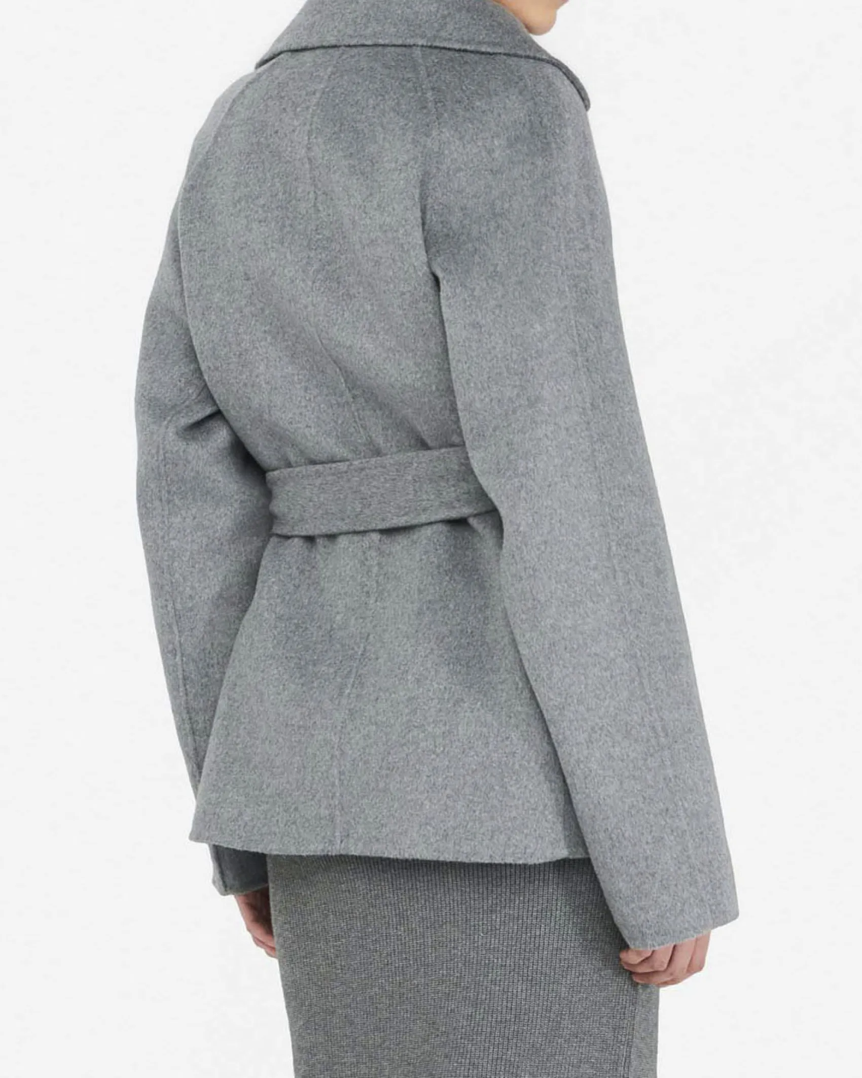 Cappotto Liu Jo grigio in lana con cintura