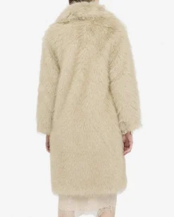 Cappotto Liu Jo Jeans beige in ecopelliccia con interno foderato