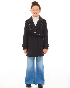 Cappotto Liu Jo nero in misto viscosa con cintura