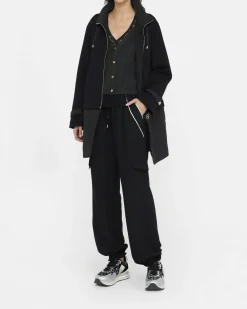 Cappotto Liu Jo Sport nero in scuba con inserto trapuntato rimovibile