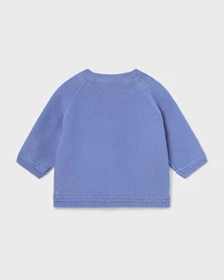 Cardigan avio in puro cotone con maniche raglan e tasche applicate 4-12 mesi