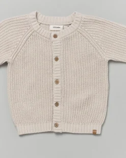 Cardigan Lil'Atelier beige in cotone tricot