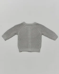 Cardigan Lil'Atelier piombo in cotone tricot