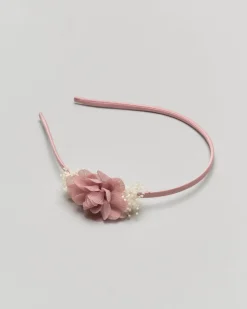 Cerchiello rosa antico con applicazione floreale