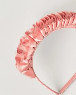 Cerchiello rosa antico con maxi rouches in rilievo