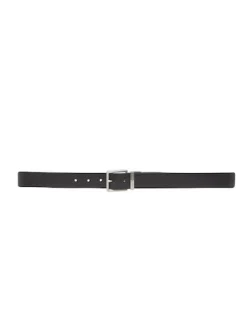 Cintura Armani Exchange nera in pelle martellata reversibile in blu