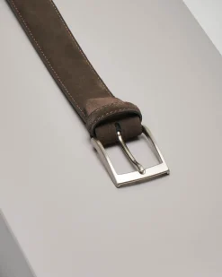 Cintura Ashki.i marrone in pelle scamosciata