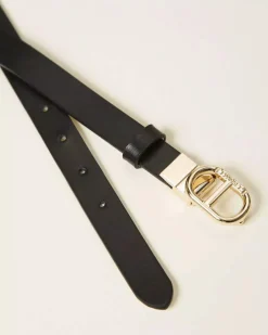 Cintura bicolore Twinset in similpelle e Oval T dorato