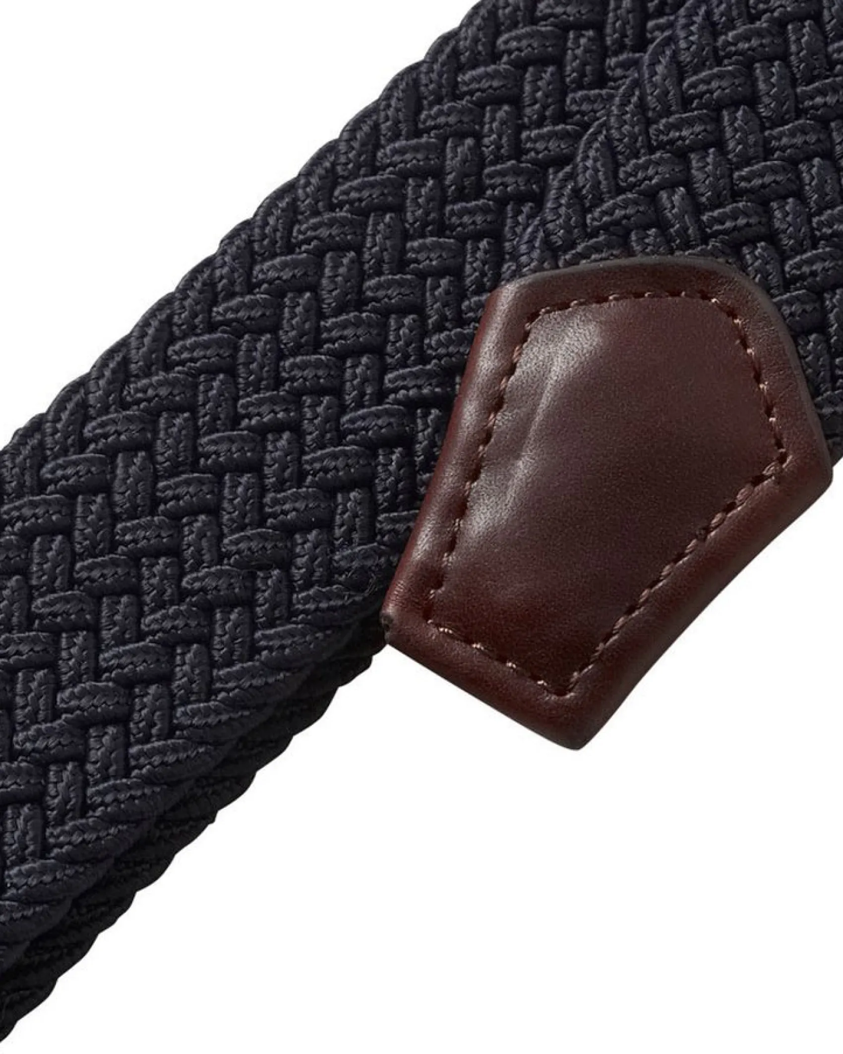 Cintura blu in tessuto elastico intrecciato con fibbia in metallo dorato