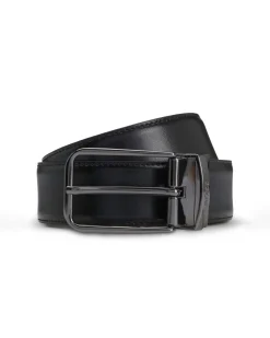 Cintura Boss in vera pelle nera reversibile in blu