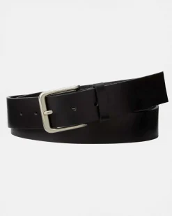 Cintura Calvin Klein Jeans nera in pelle liscia con fibbia metallica