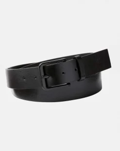 Cintura Calvin Klein Jeans nera in pelle con fibbia in tono