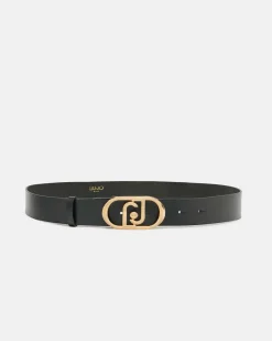 Cintura Liu Jo Accessories nera in similpelle con fibbia logo