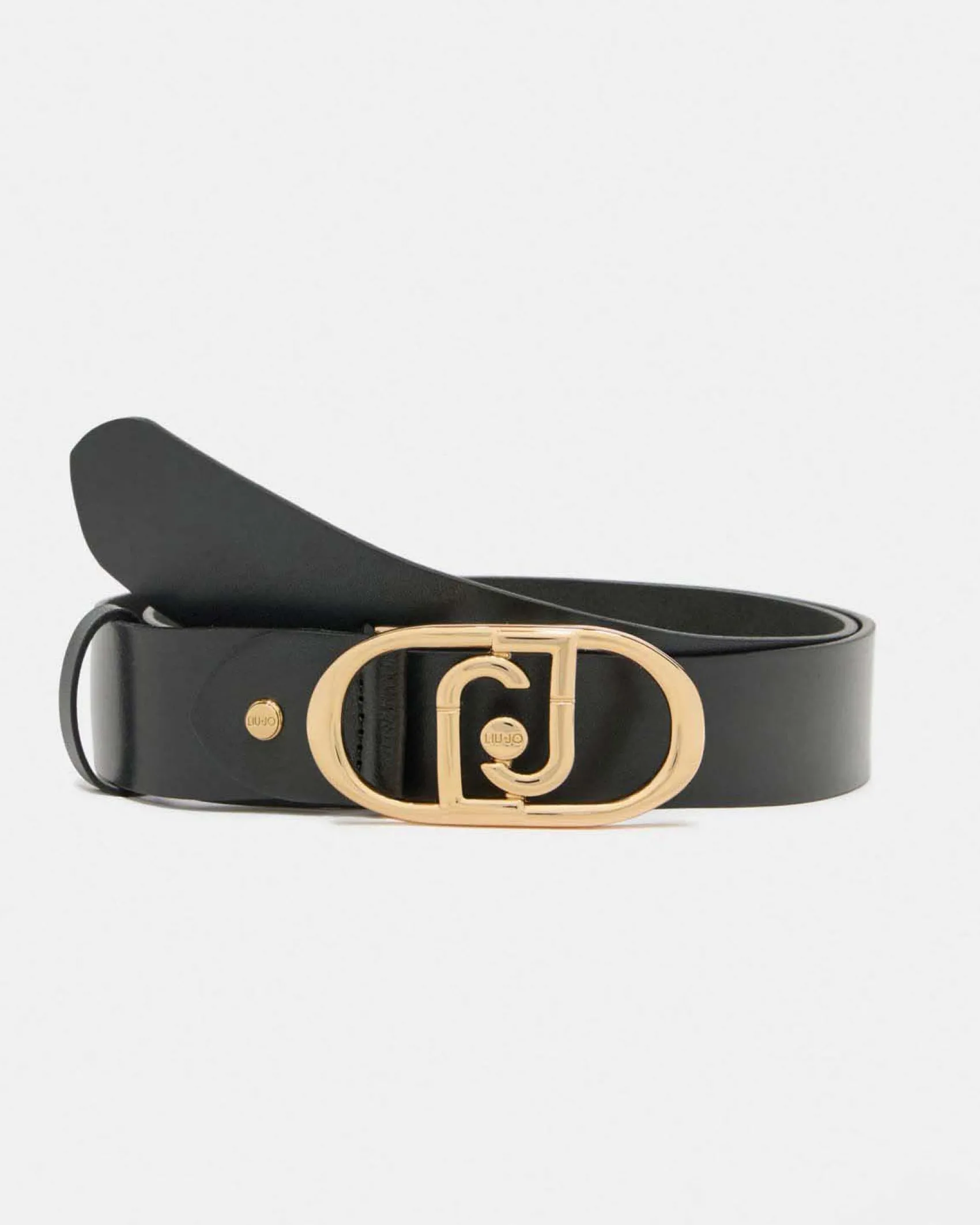 Cintura Liu Jo Accessories nera in similpelle con fibbia logo