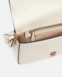 Classic Love Bag Slouchy Pinko misura piccola in pelle bianca con tracolla spessa e fibbia Love Birds dorata