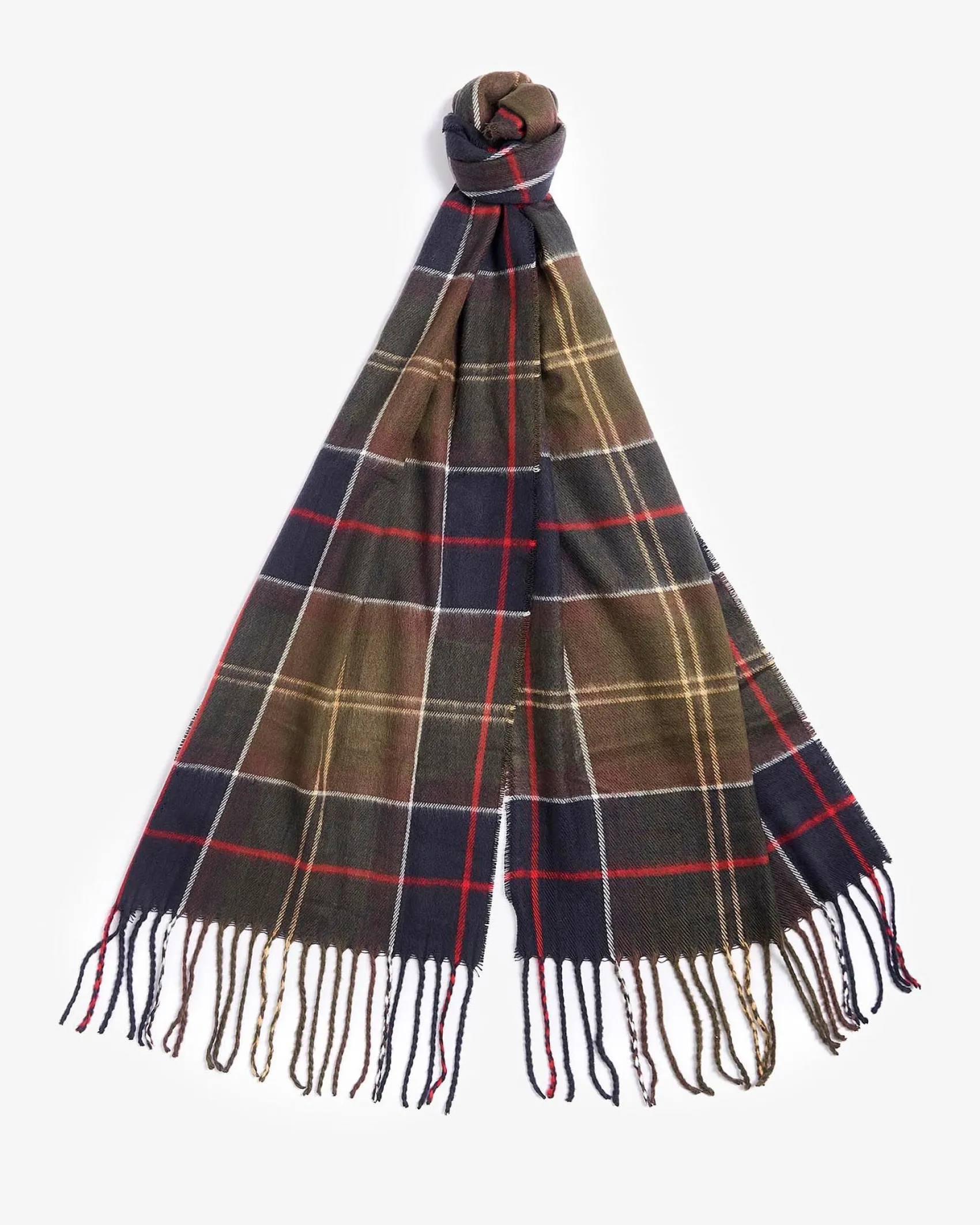 Cofanetto Barbour idea regalo composto da sciarpa tartan check militare e blu e berretto nero