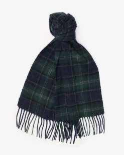Cofanetto Barbour idea regalo composto da sciarpa tartan check blu e verde e guanto blu