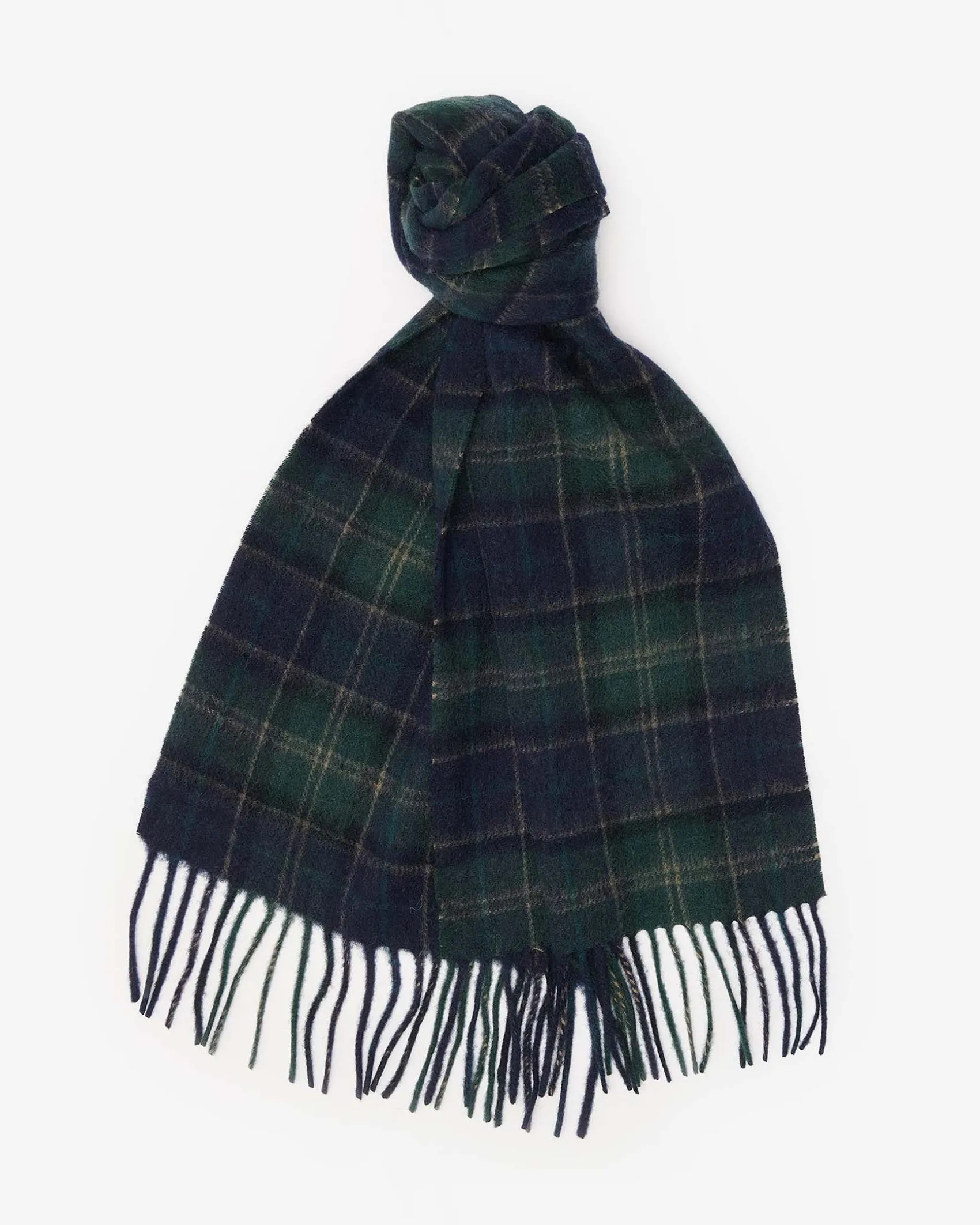 Cofanetto Barbour idea regalo composto da sciarpa tartan check blu e verde e guanto blu