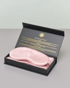 Cofanetto federa, mascherina e scrunchie rosa in pura seta di gelso