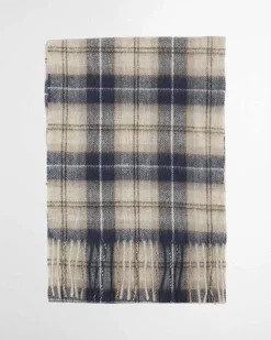 Cofanetto idea regalo Barbour composto da sciarpa tartan check e guanto grigio