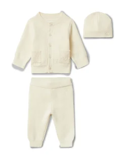 Completo Calvin Klein color panna in puro cotone con berrretto