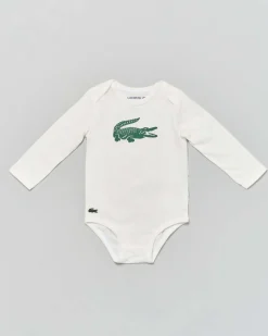 Completo Lacoste felpa e pantalone verde con body bianco