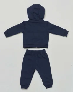 Completo Lacoste felpa e pantalone blu con body bianco