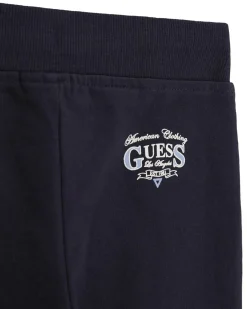 Completo maglia e pantalone Guess blu in felpa di puro cotone