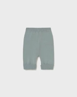 Completo Mayoral in puro cotone maglia body e pantalone verde acqua tricot