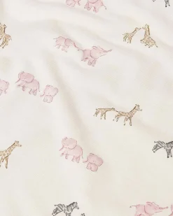 Coperta Mayoral avorio in misto viscosa con fantasia animaletti della savana