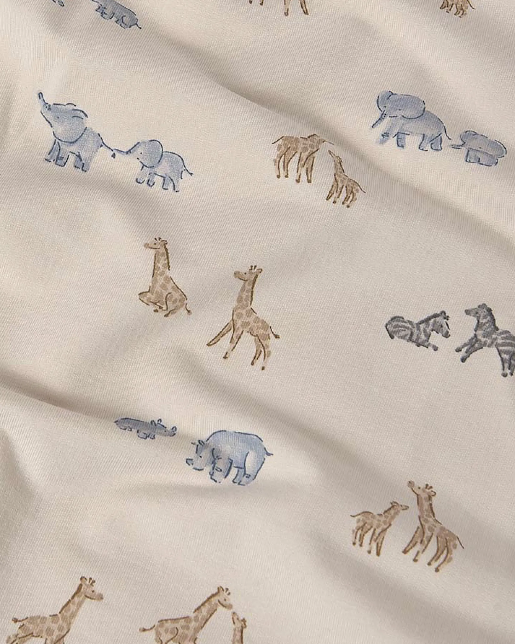 Coperta Mayoral color sabbia in misto viscosa con fantasia animaletti della savana