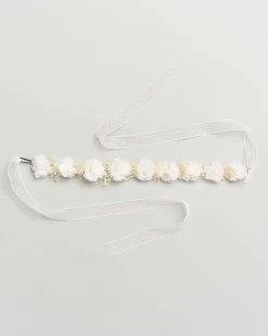Coroncina con fiori bianchi e fiocco