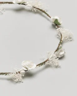 Coroncina con rose e decorazioni in tulle