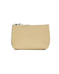 Cosmetic bag Rains color cammello in tessuto impermeabile effetto gommato con scritta logo