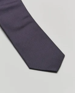 Cravatta blu micro armatura in pura seta