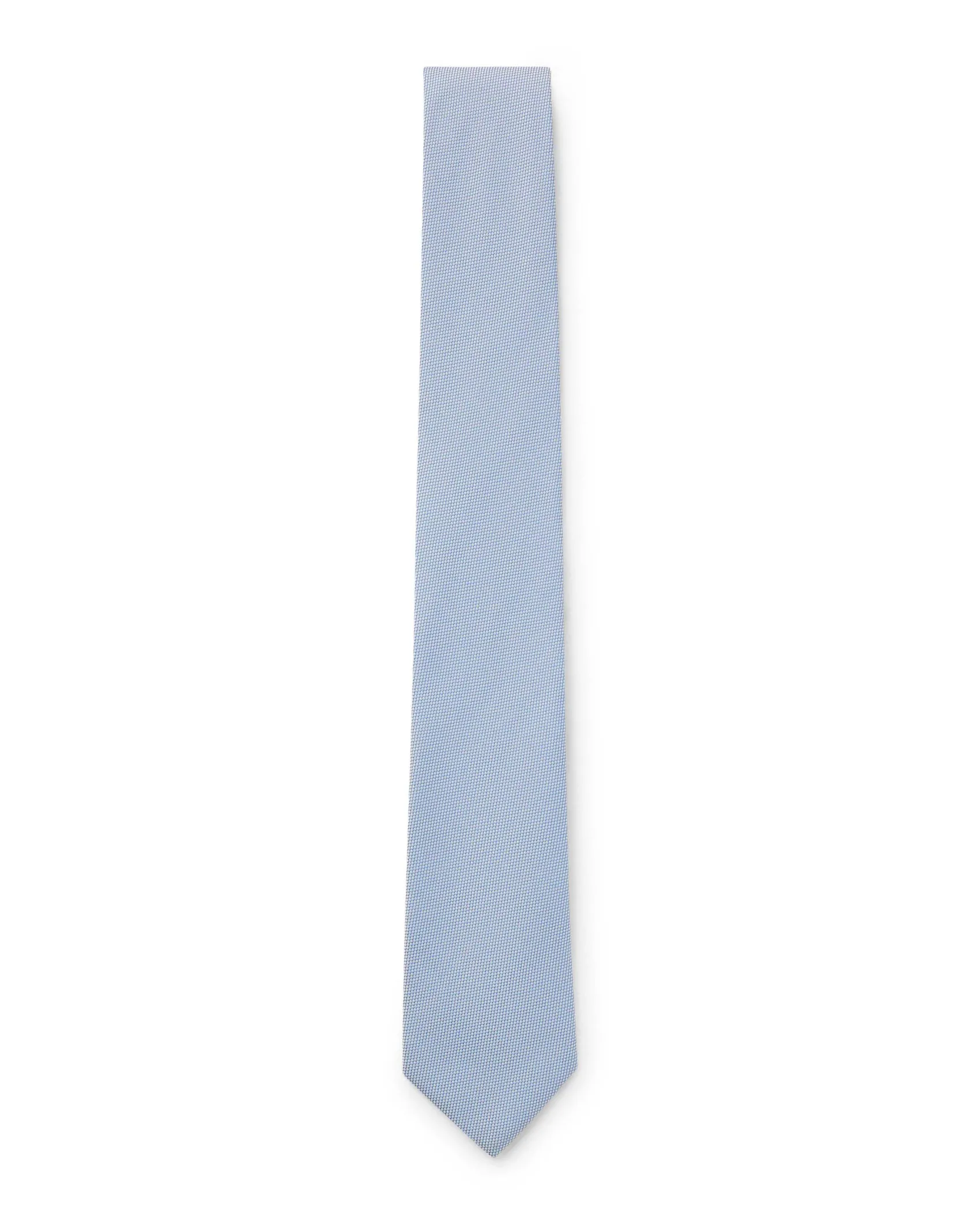 Cravatta Boss azzurra in misto seta mirco armatura
